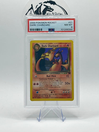 Dark Charizard #21 - Team Rocket (Unlimited) - PSA 8