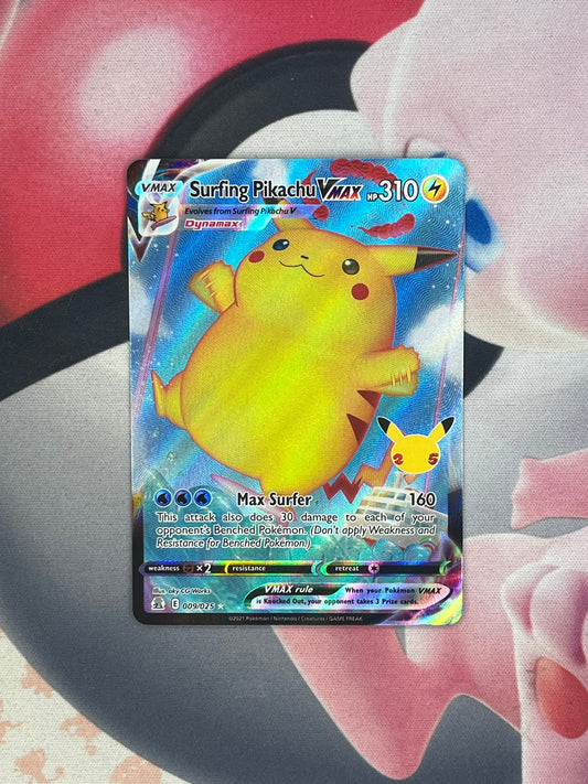 Surfing Pikachu VMAX #9 - Pokemon Celebrations - NM