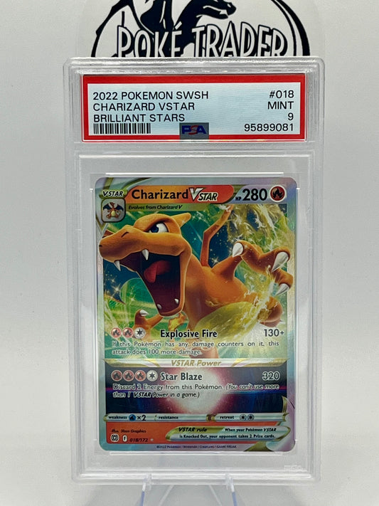 Charizard VSTAR #18 - Brilliant Stars - PSA 9