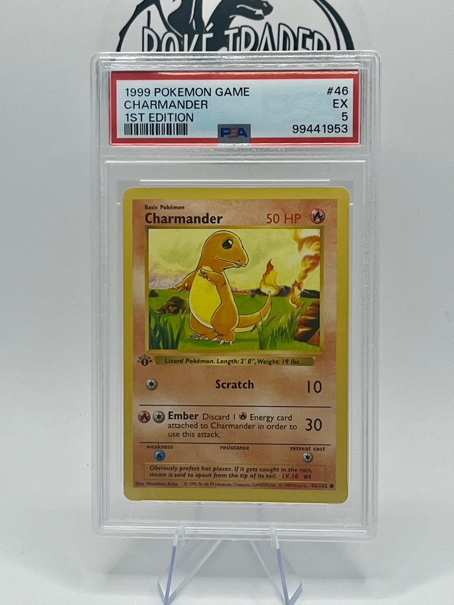 Charmander #46 - Base Set (1st Edition) - PSA 5