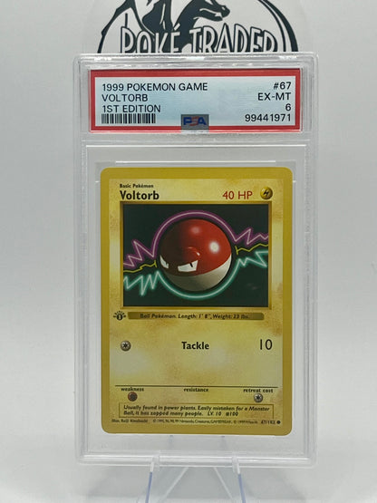 Voltorb #67 - Base Set (1st Edition) - PSA 6