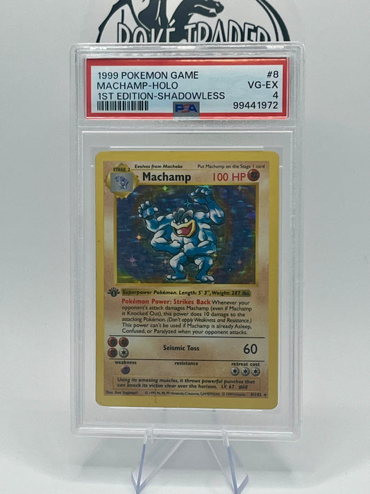 Machamp #8 - Base Set (1st Edition Shadowless) - PSA 4