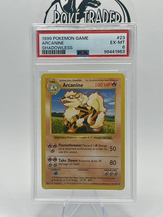 Arcanine #23 - Base Set (Shadowless) - PSA 6