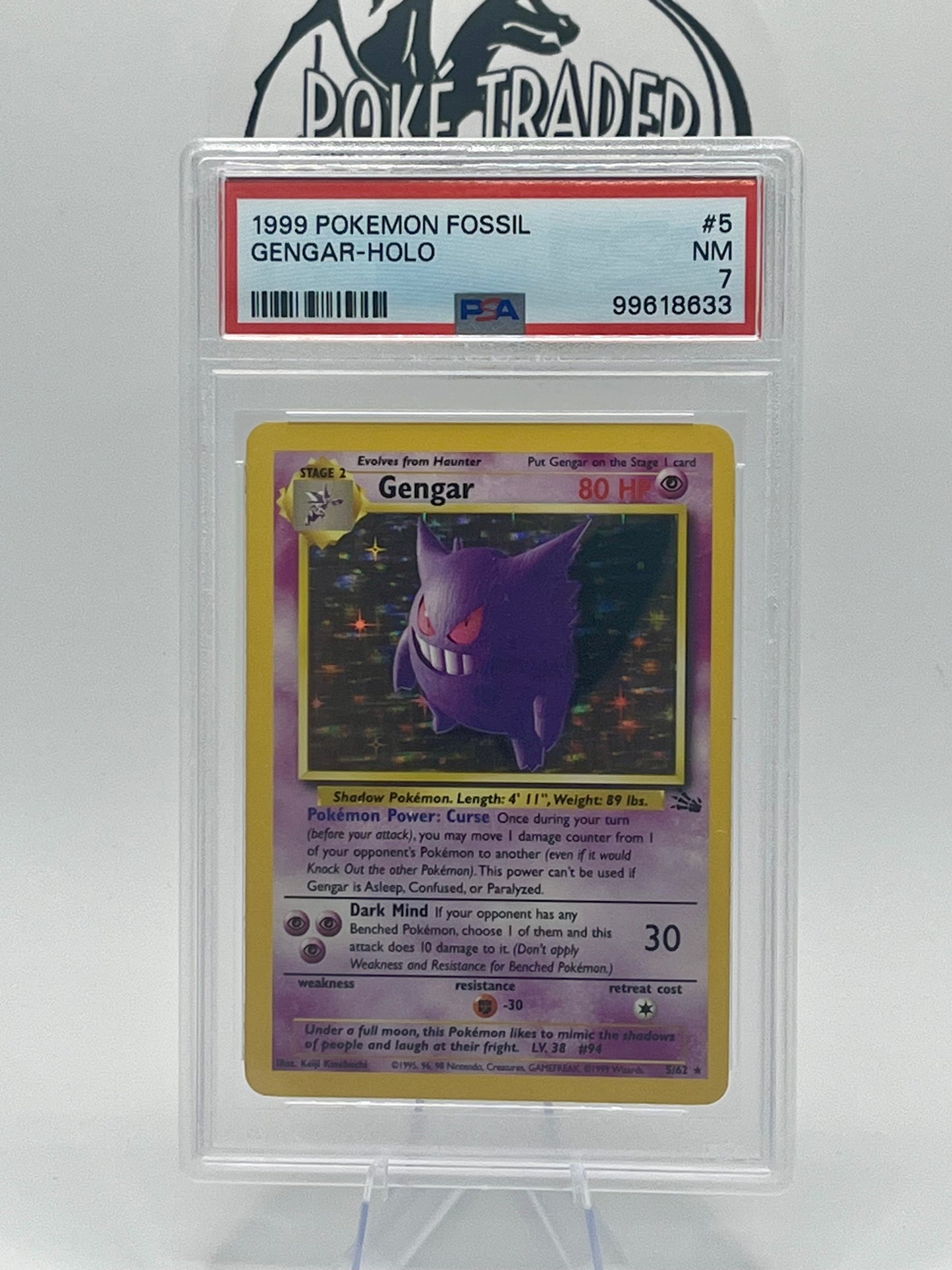 Gengar #5 - Fossil - PSA 7