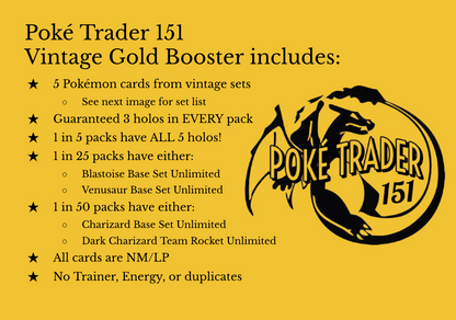 Poké Trader 151 Vintage Booster Pack (Gold)